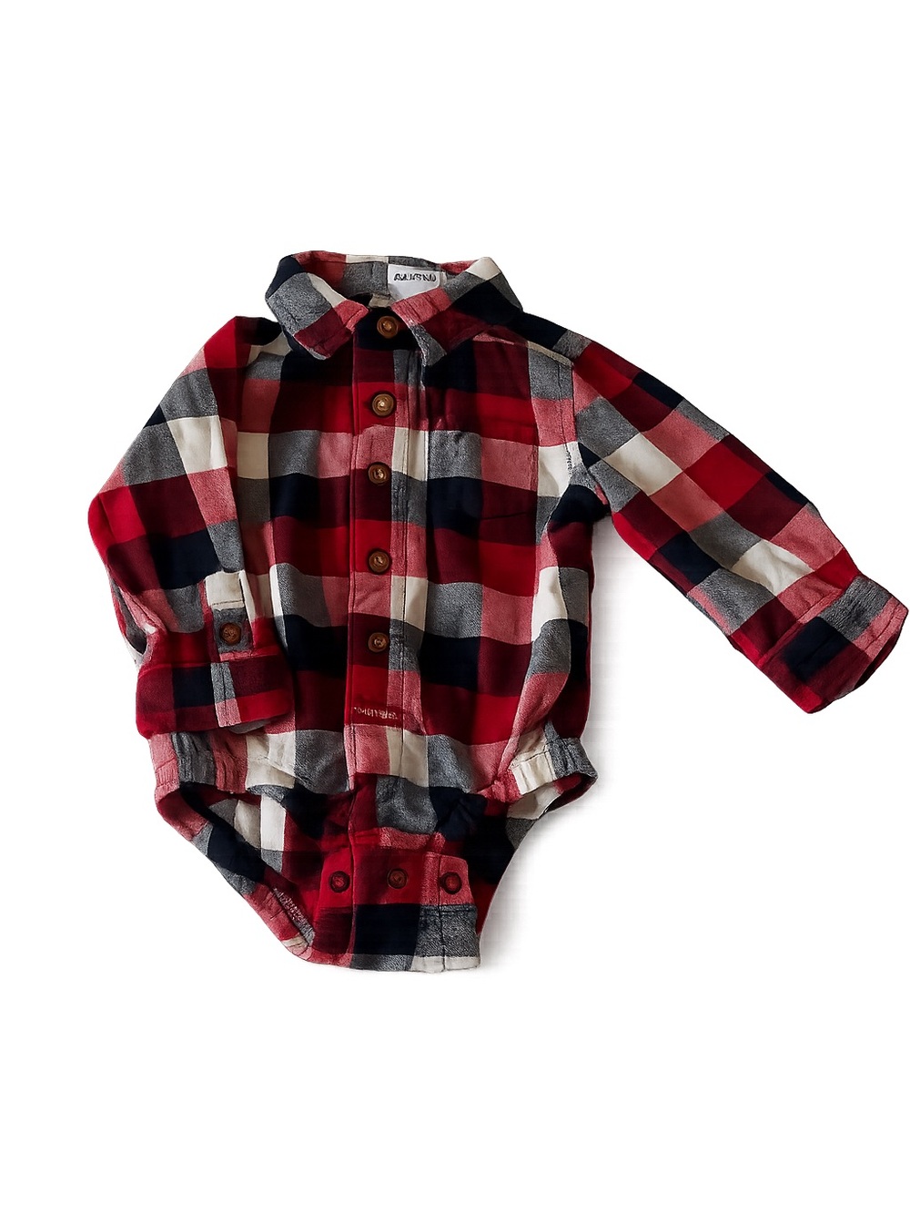 Wrangler Western Long Sleeve Red and Black Plaid Flannel Top 100% Cotton 12month